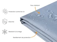 Bâche de protection CHUVA 169 cm 88 cm 83 cm Gris_929785