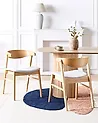 Esszimmerstuhl 2er Set LILLY Stoff Hellbraun / Grau