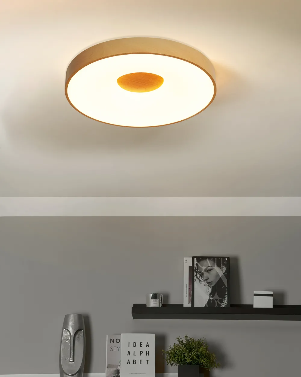 LED Deckenlampe BRAGOTO mit Fernbedienung mit Dimmer Metall Hellbraun