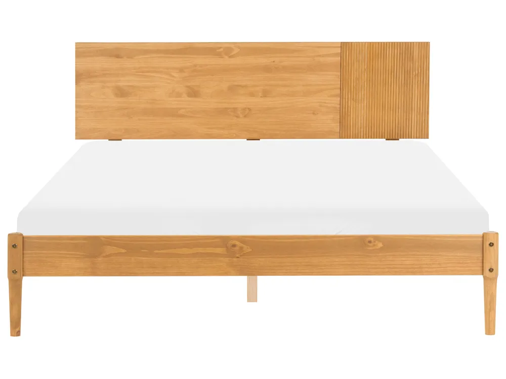 Schlafzimmer Set Kiefernholz FLAVIGNAC 160 x 200 cm Hellbraun_1118511