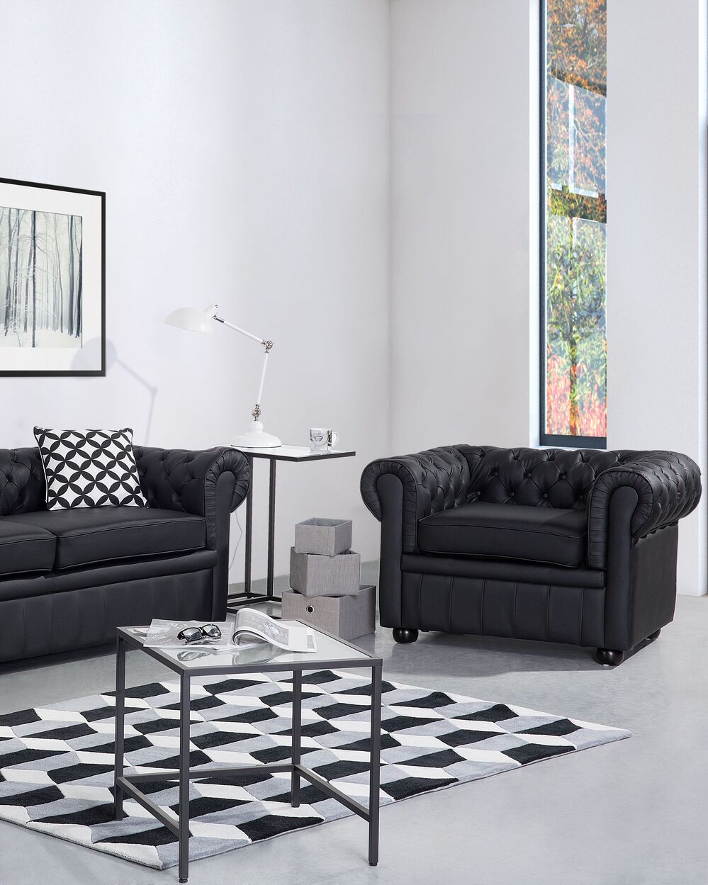 Armchair CHESTERFIELD Leather Black