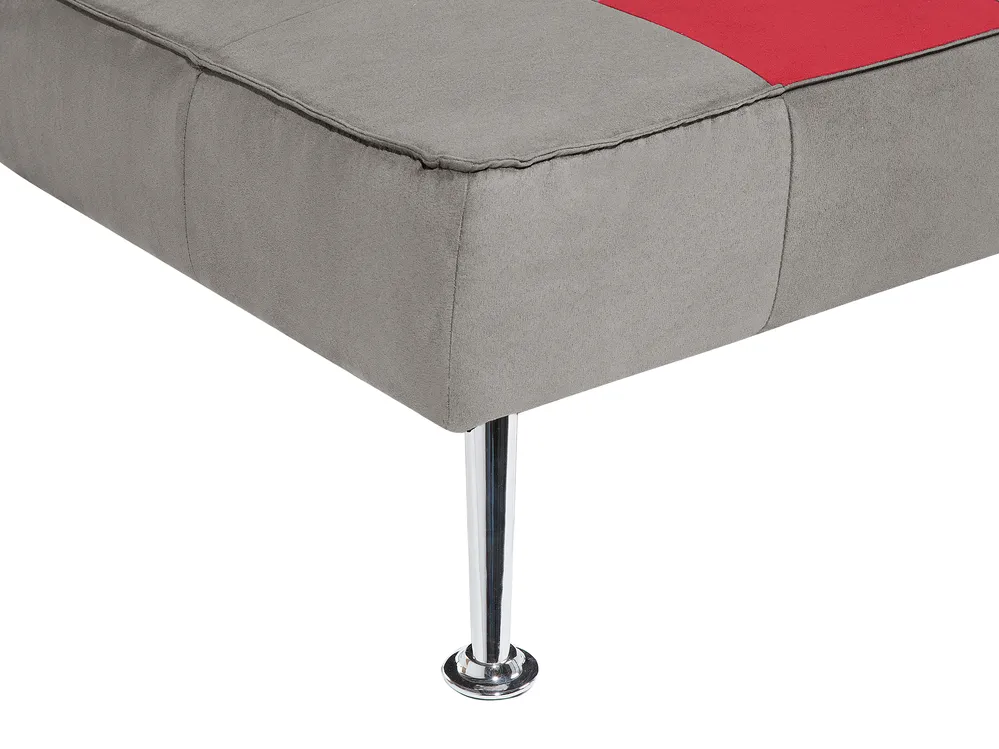 Sofa Bed 3 Seater OLSKER Velvet Light Grey_856108