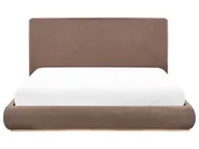 Bett mit Stauraum CAMPAGNE Stoff Dunkelbraun 180 x 200 cm_972179