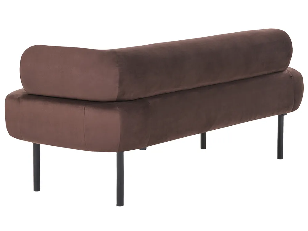 Rechtsseitige Chaiselongue MIRMANDE Samtstoff Dunkelbraun_1072653