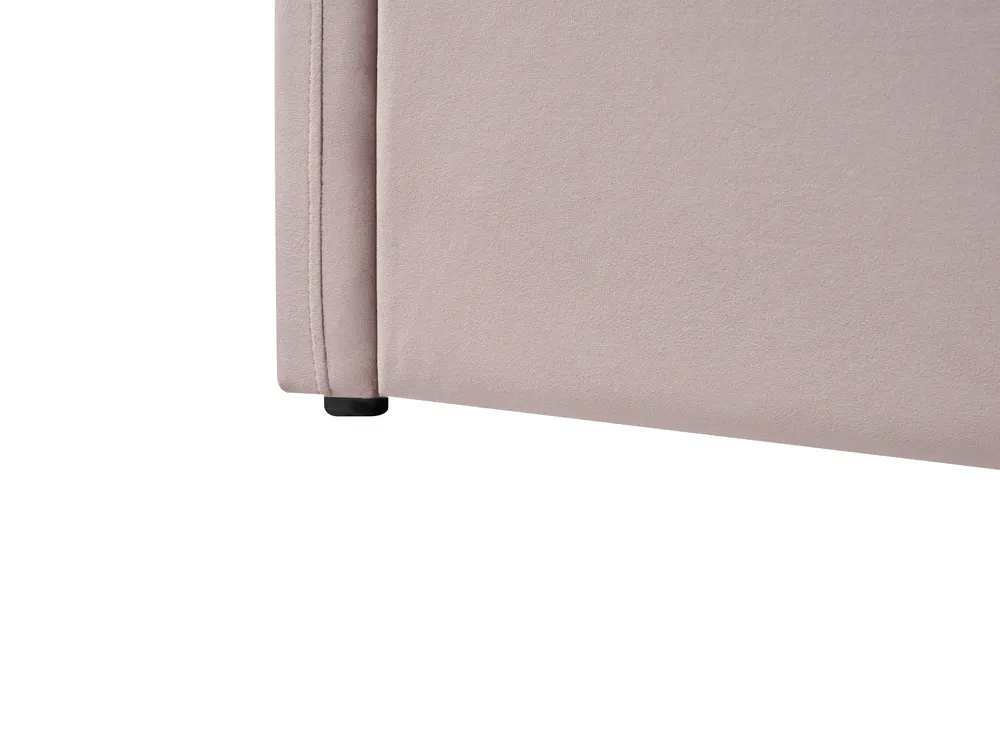 Ausziehbett Samtstoff POLIGNAC 90 x 200 cm Pastellrosa_1081309