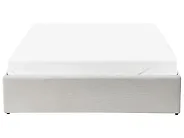 Ottoman Bed without Headboard DINAN Fabric Off-White 120 x 200 cm (EU Small Double)_1187488