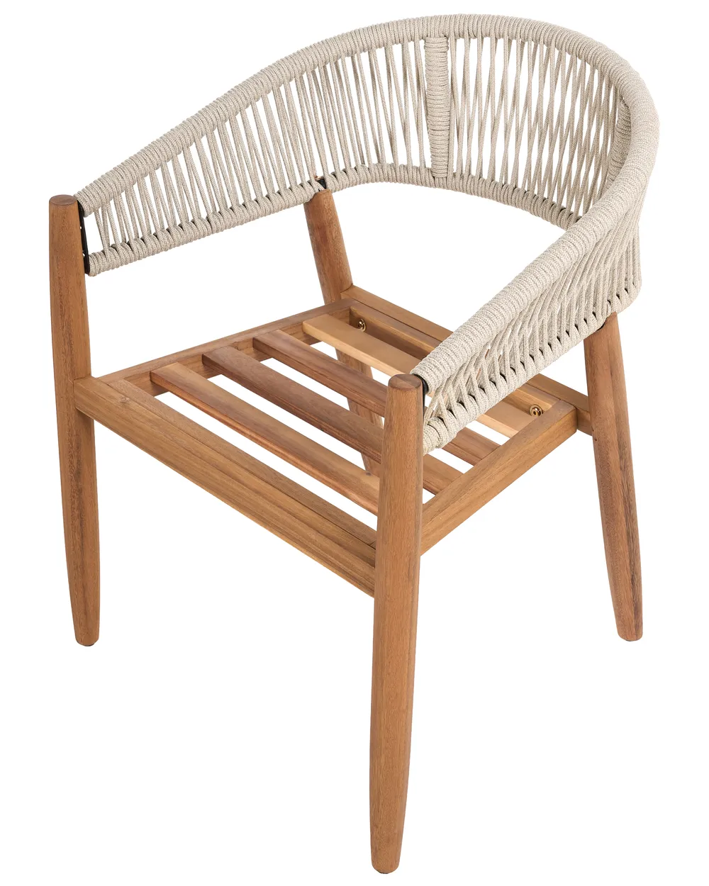 Gartenstuhl 2er Set MARZAMEMI Akazienholz Weiß_1124986