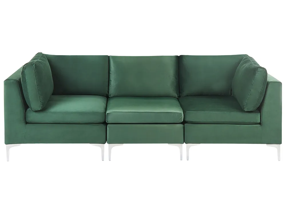 Modulsofa 3-Sitzer EVJA Samtstoff Grün