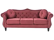 Sofa 3 Seater SKIEN Velvet Dark Red_1170542