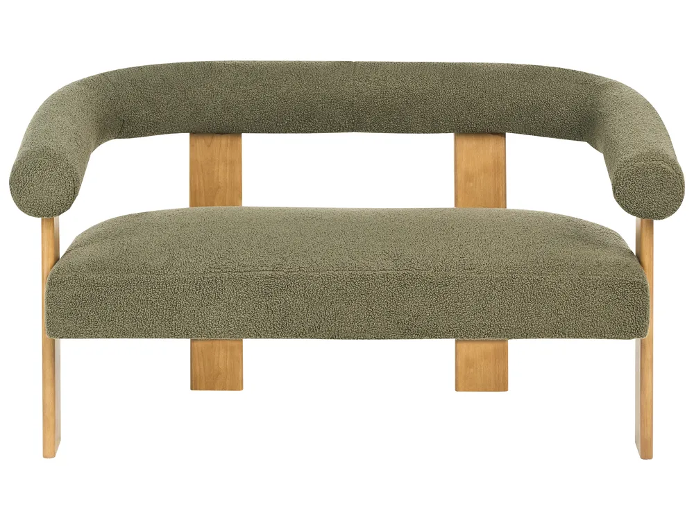 Sofa 2-Sitzer ILBRO Bouclé Grün / Hellbraun_984837
