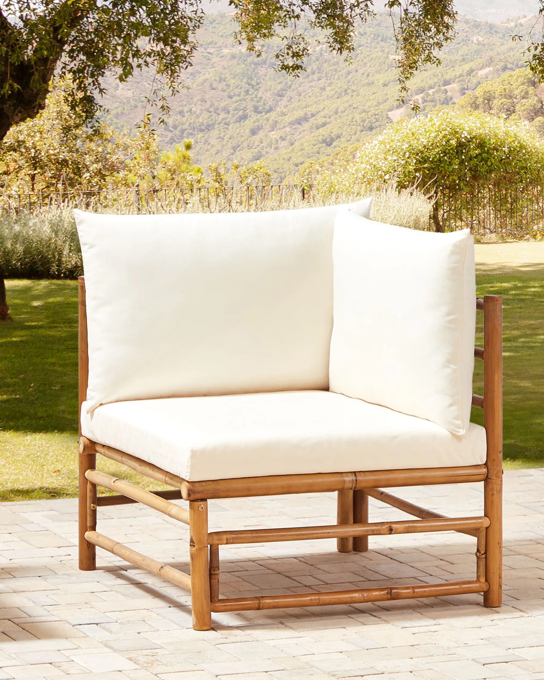 Garten-Eckmodul CERRETO Bambus Cremeweiß_909370