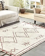 Rug KENITRA Off-White 140 x 200 cm Cotton_1178335