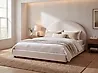Bett mit Lattenrost Stoff VAUCLUSE 180 x 200 cm Hellbeige