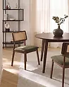 Esszimmerstuhl 2er Set EMBAR Holz Braun / Grün
