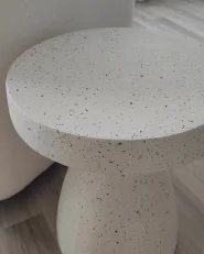 Beistelltisch BIVIERE 39 cm 39 cm Terrazzo Optik Cremeweiß_951412