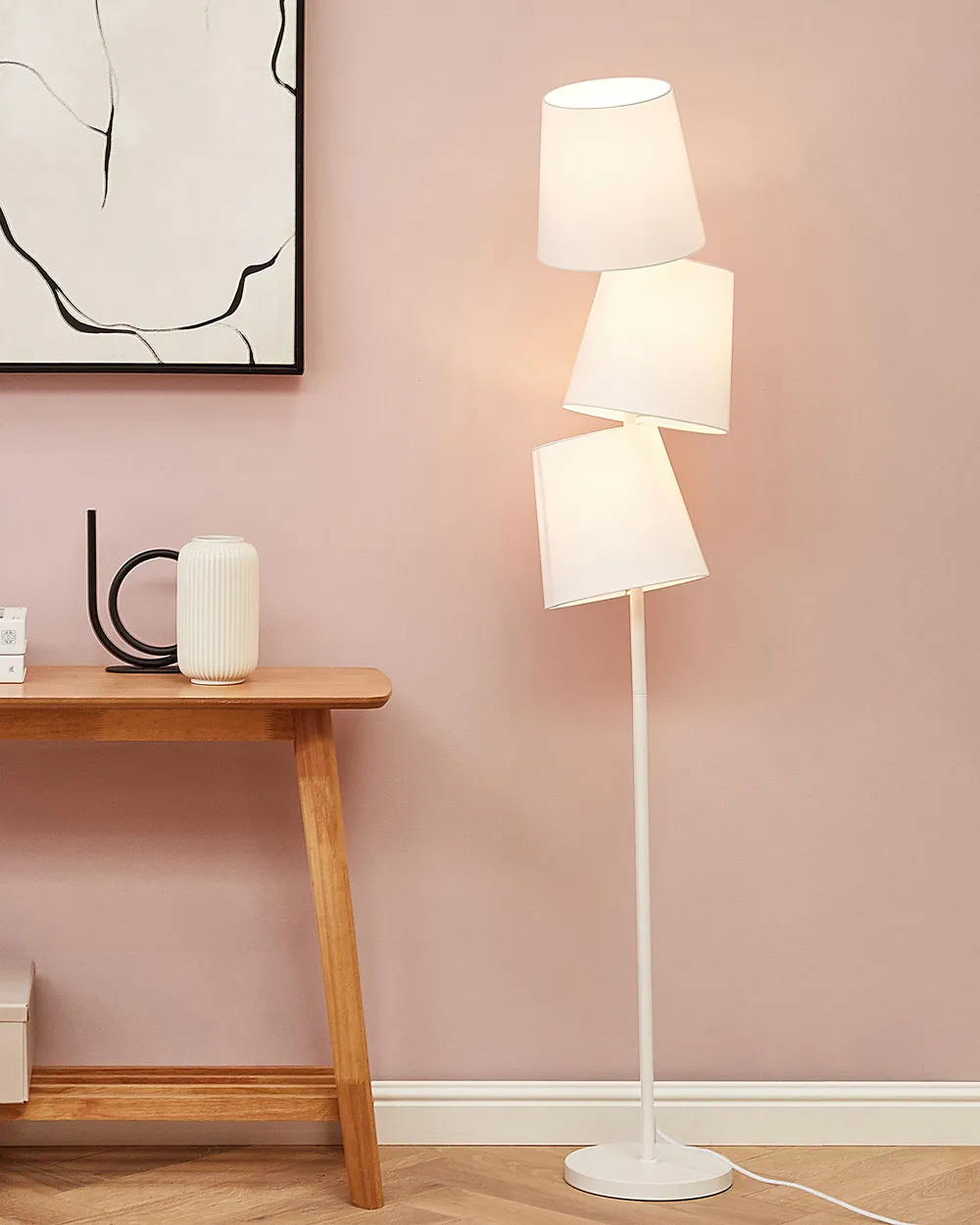 Stehlampe RIO GRANDE Metall Cremeweiß