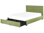 Bett mit Schubladen LA ROCHELLE Stoff Grün 180 x 200 cm_832984