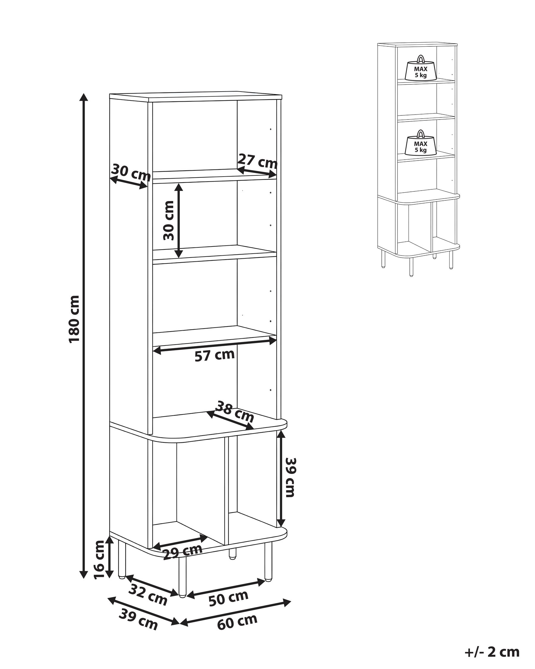 Bücherregal mit 6 Ebenen BRADLEY 180 cm Dunkelbraun_1073219