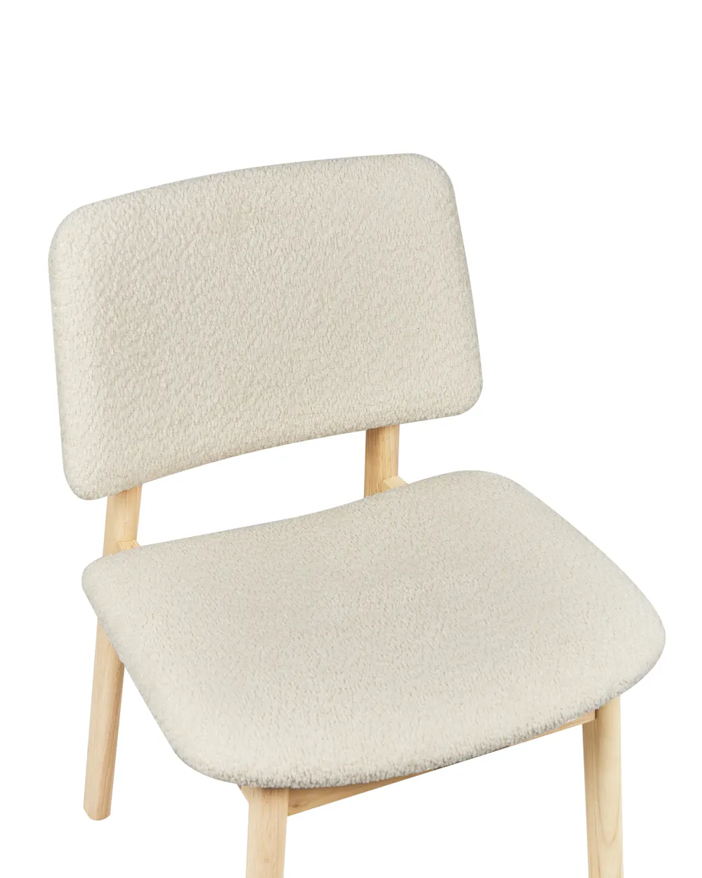 Esszimmerstuhl 2er Set BLANE Bouclé Hellbraun / Weiß_945402