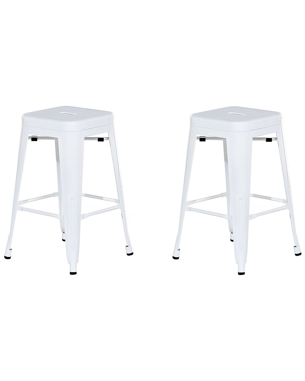 Set of 2 Bar Stools CABRILLO Metal White