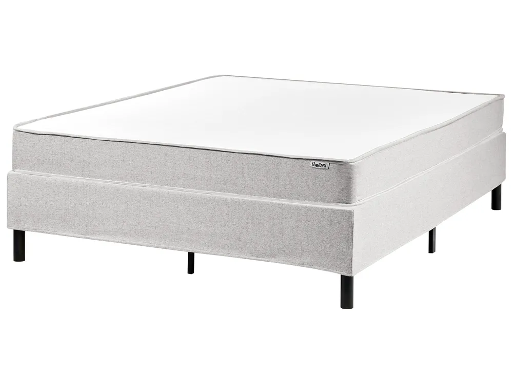 Boxspringbett ohne Kopfteil Stoff COUNTESS 140 x 200 cm Hellgrau