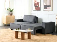 Eckschlafsofa 3-Sitzer KARILA mit Stauraum Stoff Dunkelgrau rechtsseitig_886049