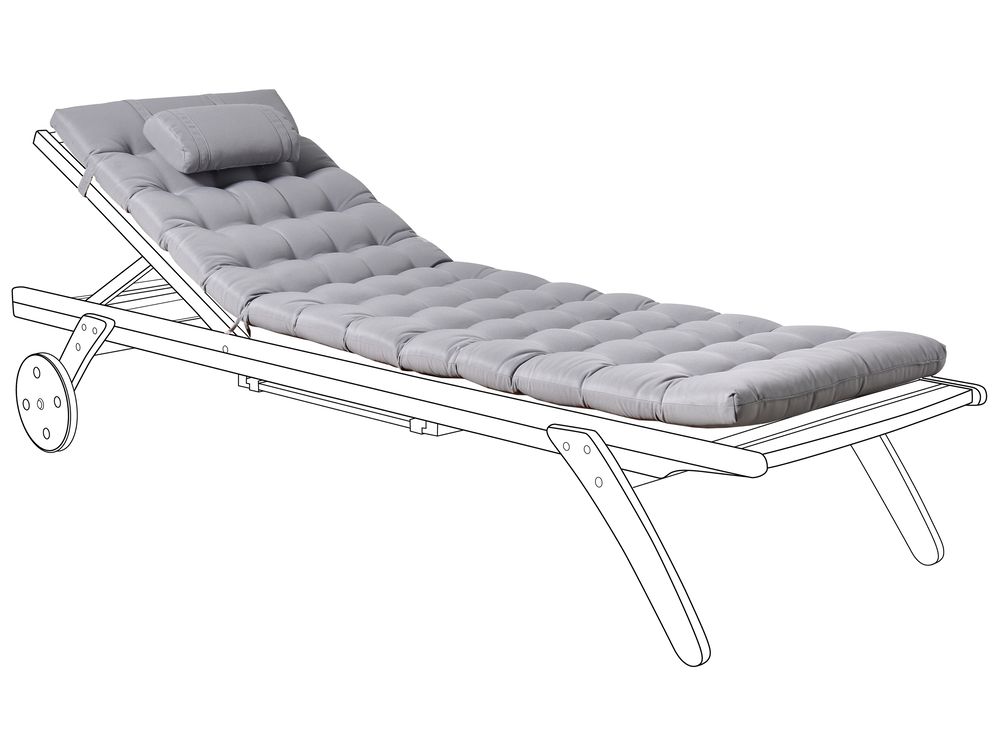 Jastuk za vrtnu ležaljku CESANA PREMIUM 192 x 56 cm svijetlosivi