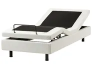 Verstellbares Bett ohne Kopfteil Bouclé DUKE 90 x 200 cm Cremeweiß_1011416