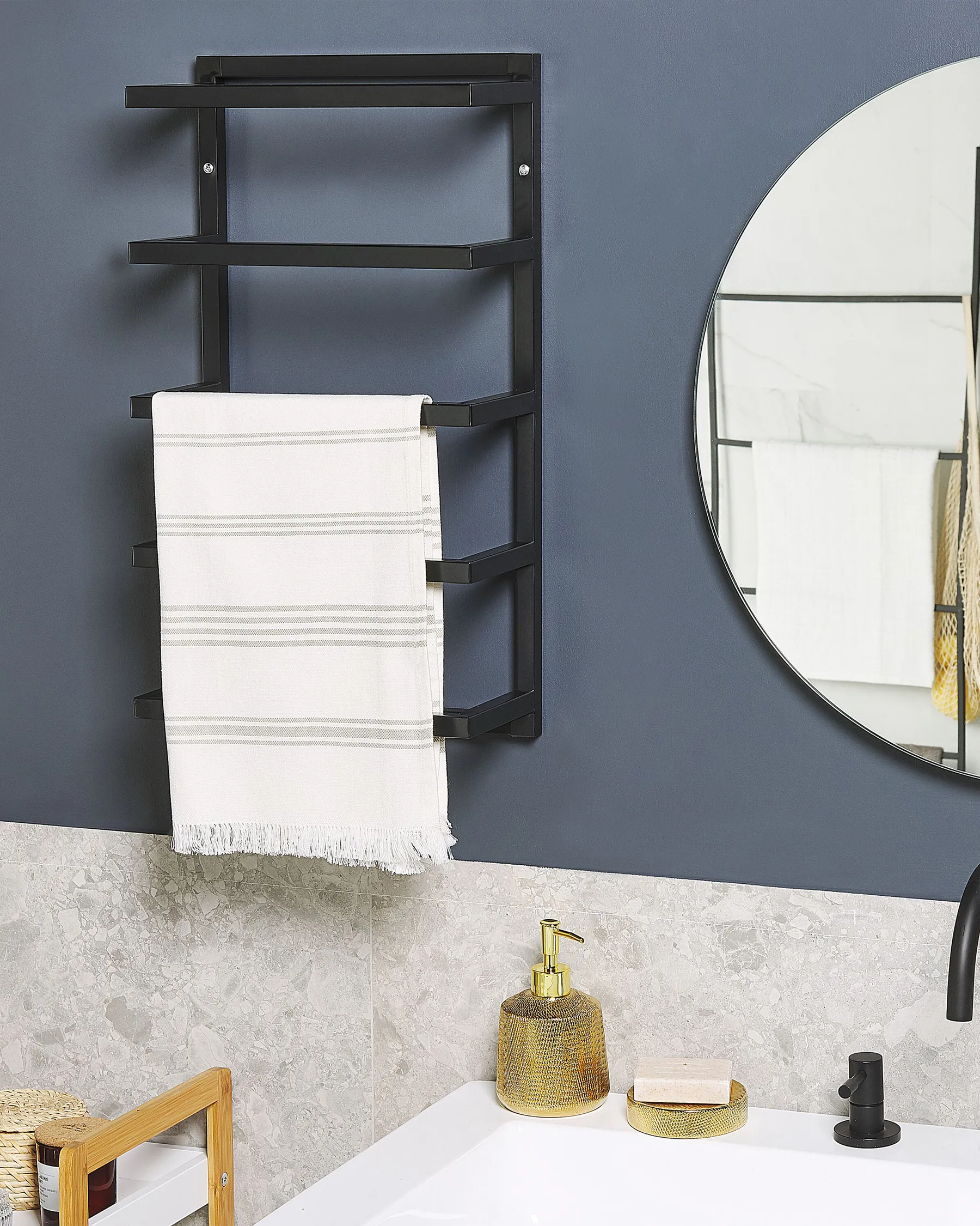 Towel Rack CINTRA Metal Black_786987