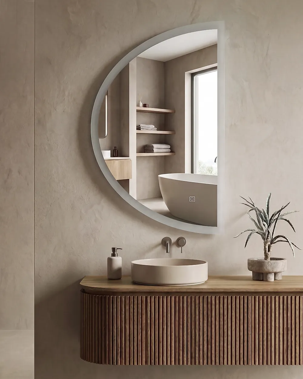 LED Bathroom Mirror BEZONS 49 cm 80 cm Silver_1178560