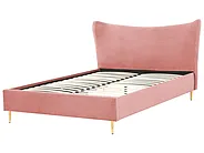 Bed Velvet CHALEIX 160 x 200 cm (EU King Size) Peach Pink_844528