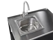 Outdoor-Küche 2er Set mit Spüle VILAMA Schwarz Metall_872476