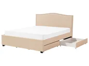 Bett mit Schubladen MONTPELLIER Stoff Beige 180 x 200 cm_709896