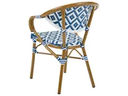 Gartenmöbel Set 4-Sitzer CASPRI Polyrattan Blau / Weiß_1090699