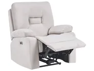 Sofa Set elektrisch verstellbar 6-Sitzer BERGEN mit USB-Anschluss Samtstoff Hellbeige_1064829