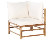 Lounge Set mit Tisch 4-Sitzer CERRETO Bambus Cremeweiß_909518