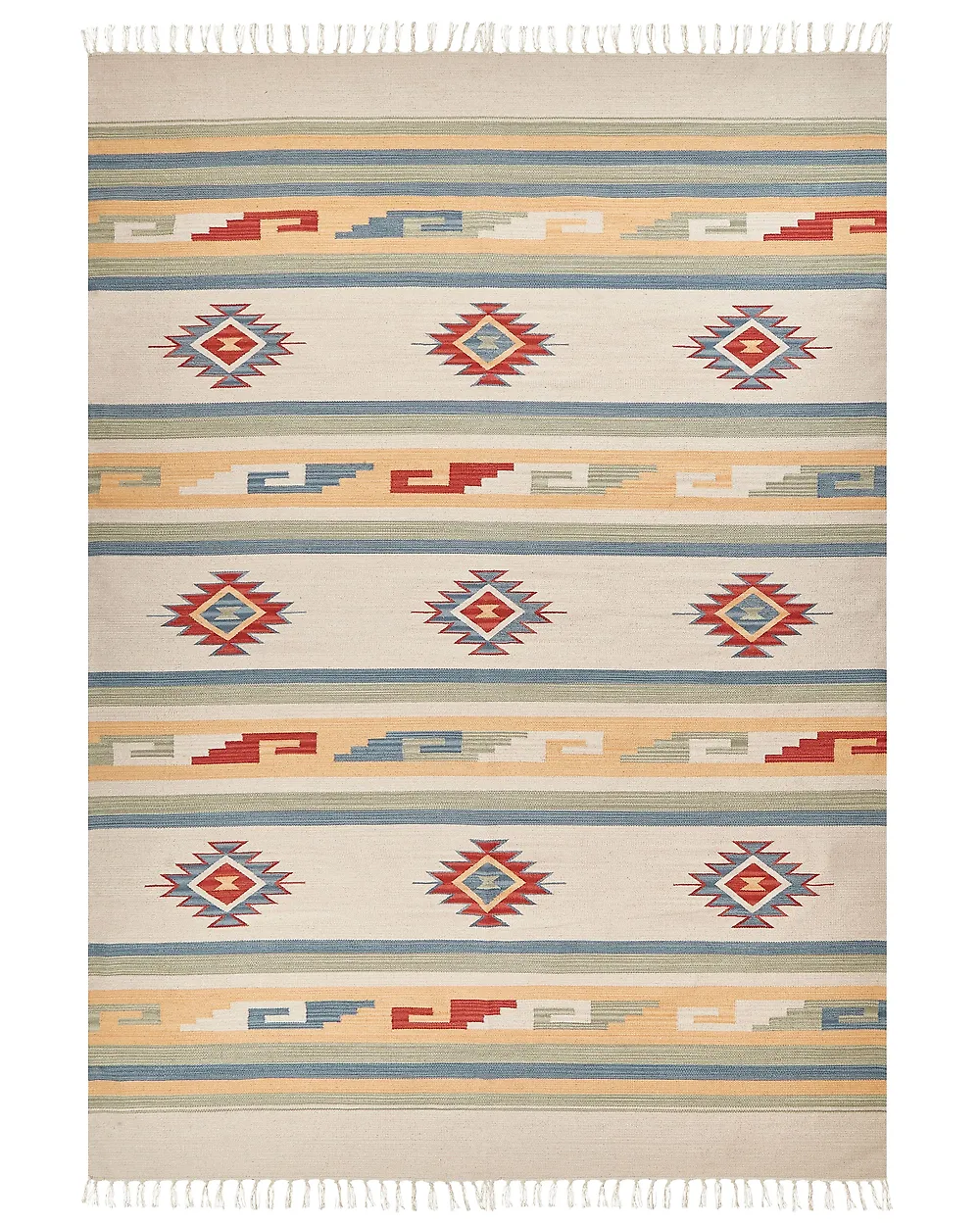 Teppich APARAN Beige 200 x 300 cm Kelim Baumwolle