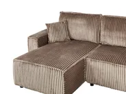 Corner Sofa Bed 3 Seater ABACKA with Storage Corduroy Light Brown Right Hand_960016