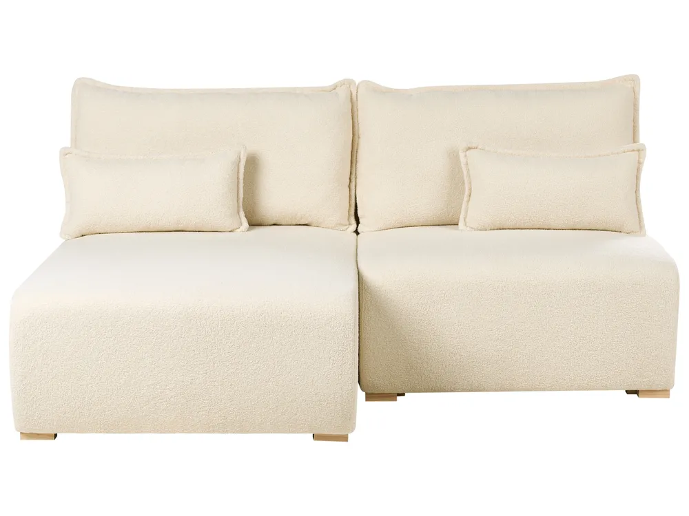 Modul Ecksofa NERBO Bouclé Cremeweiß rechtsseitig_1033919