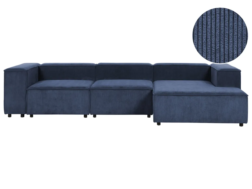 Modul Ecksofa 4-Sitzer ARDAL Cord Dunkelblau linksseitig