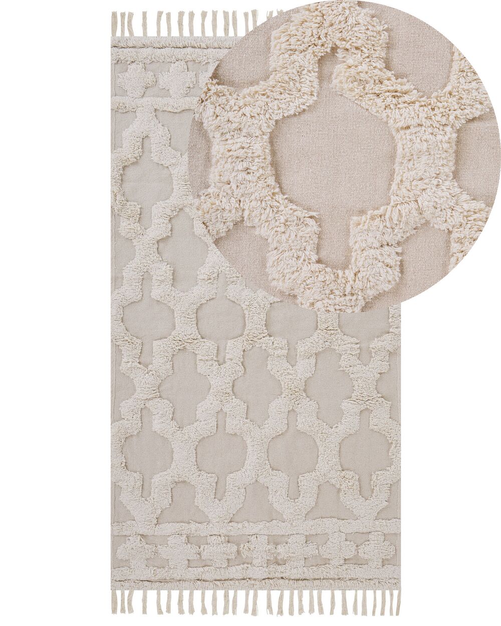 Rug SULUOVA Beige 80 x 150 cm Cotton