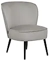 Sessel VOSS Samtstoff Hellgrau