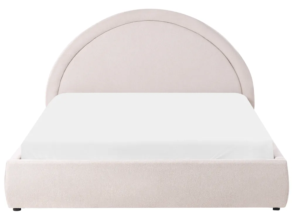 Bett mit Stauraum MOUZON Stoff Hellbeige 160 x 200 cm_1019480