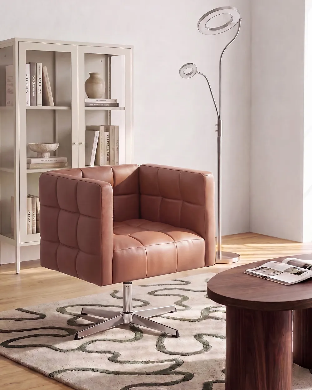 Draaifauteuil LEVANGER Kunstleer Bruin_1164569