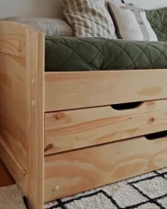 Ausziehbett Kiefernholz PETIVILLE 90 x 200 cm Hellbraun_1001289