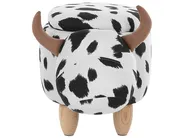 Storage Animal Stool COW Cow Fabric White_752237