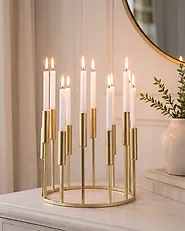 Kerzenständer TRAFARIA 26 cm Metall Gold_1176517