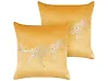 Dekokissen 2er Set MARULA 45 x 45 cm Samtstoff Senfgelb Tiermuster