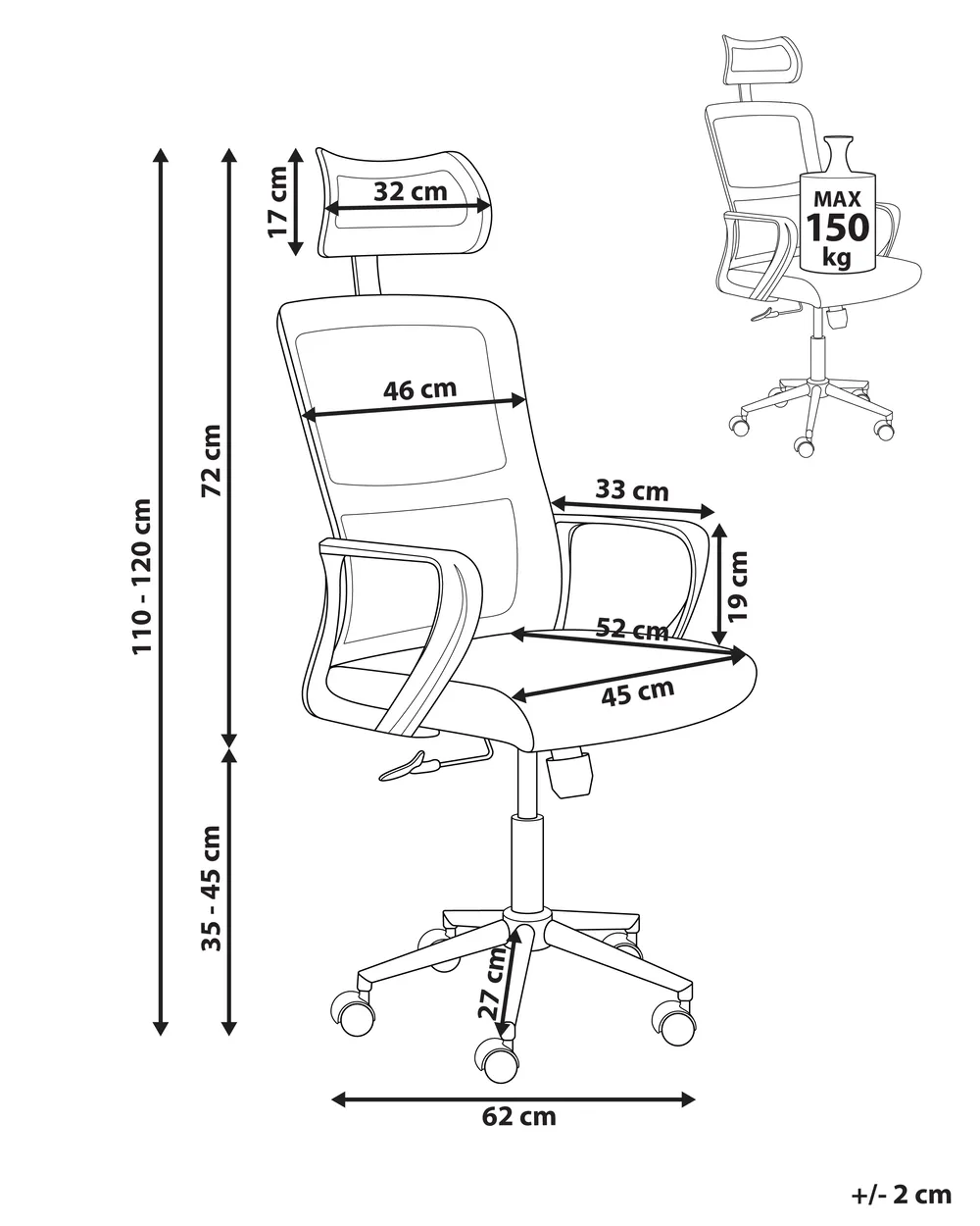 Chaise de bureau MONARCH Noir_978880