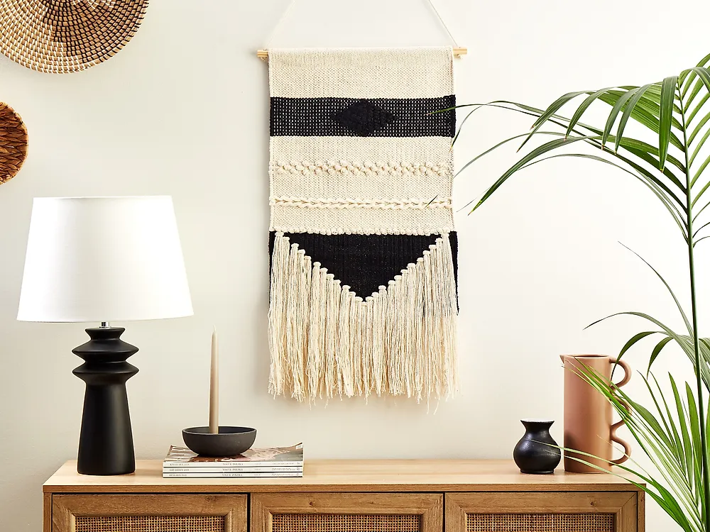 Wandbehang DASKA 107 cm Baumwolle Beige_1180030